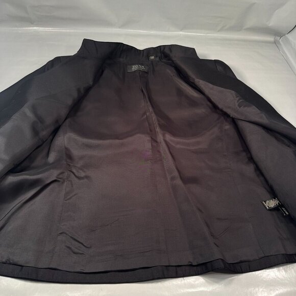 Dana Buchman Blazer Womens Silk Feather Trim  Jacket Velvet Buttons Long Sleeves - Picture 6 of 15